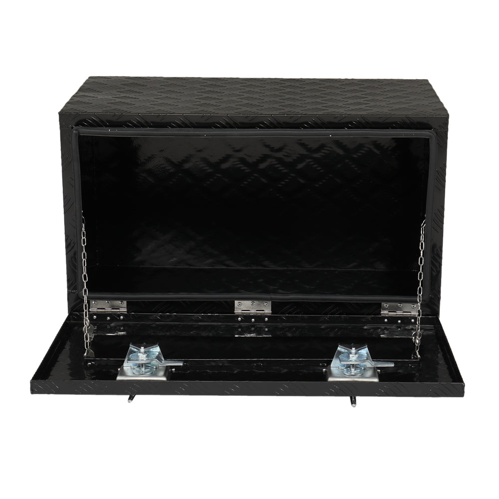 IVV Aluminum Truck Trailer Tool Box Pickup Underbody Truck Bed Storage Toolbox RV Trailer Organizer with T-Handle Latch Dual Lock Keys - Black, 42"L x 18"W x 17"H