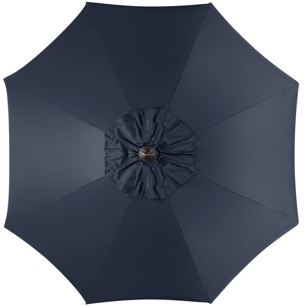 Safavieh Venice 9' Market Crank Tilt Patio Umbrella, Navy/White
