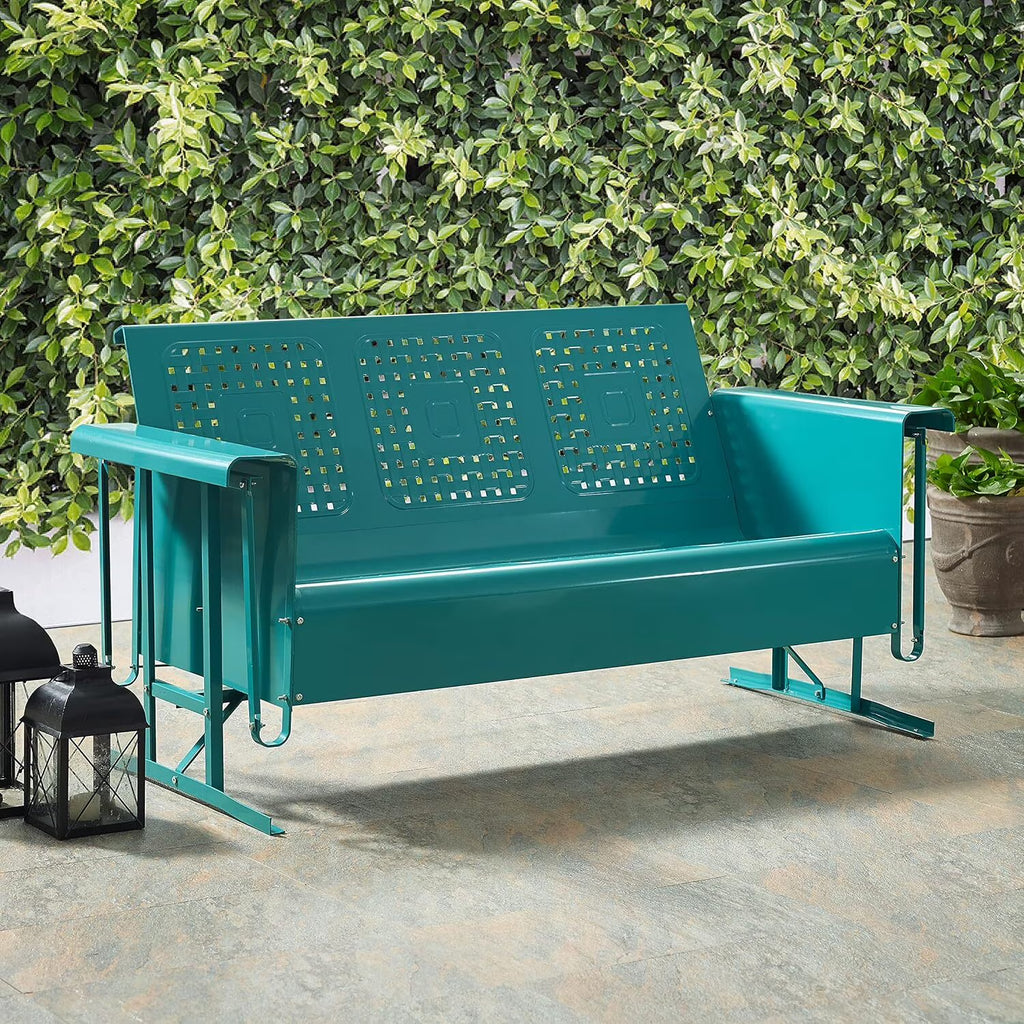 BATES METAL SOFA GLIDER IN TURQUOISE