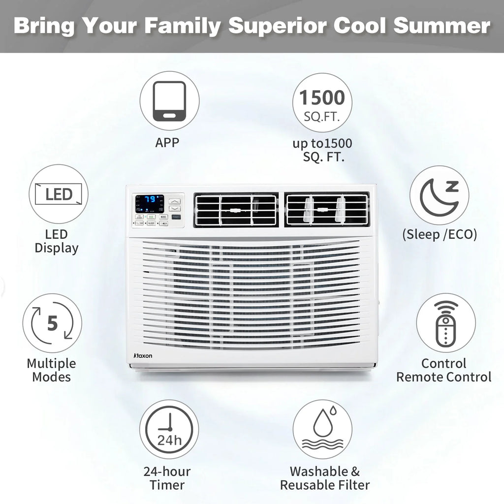 Ktaxon WiFi Enabled 8000 BTU Heat And Cool Window Air Conditioner With Wifi Controls