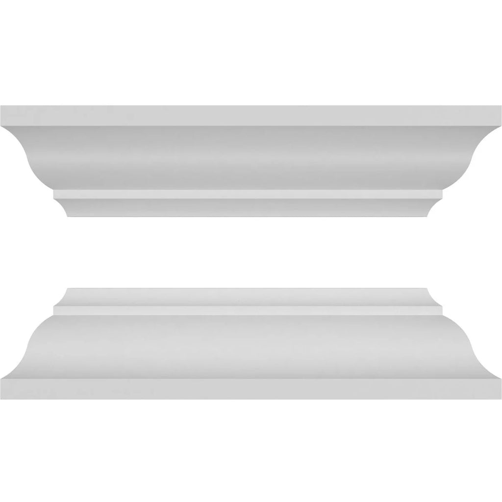 Ekena Millwork 6"W x 8'H Craftsman Classic Square Non-Tapered, Raised Panel PVC Column Kit, Crown Capital & Crown Base