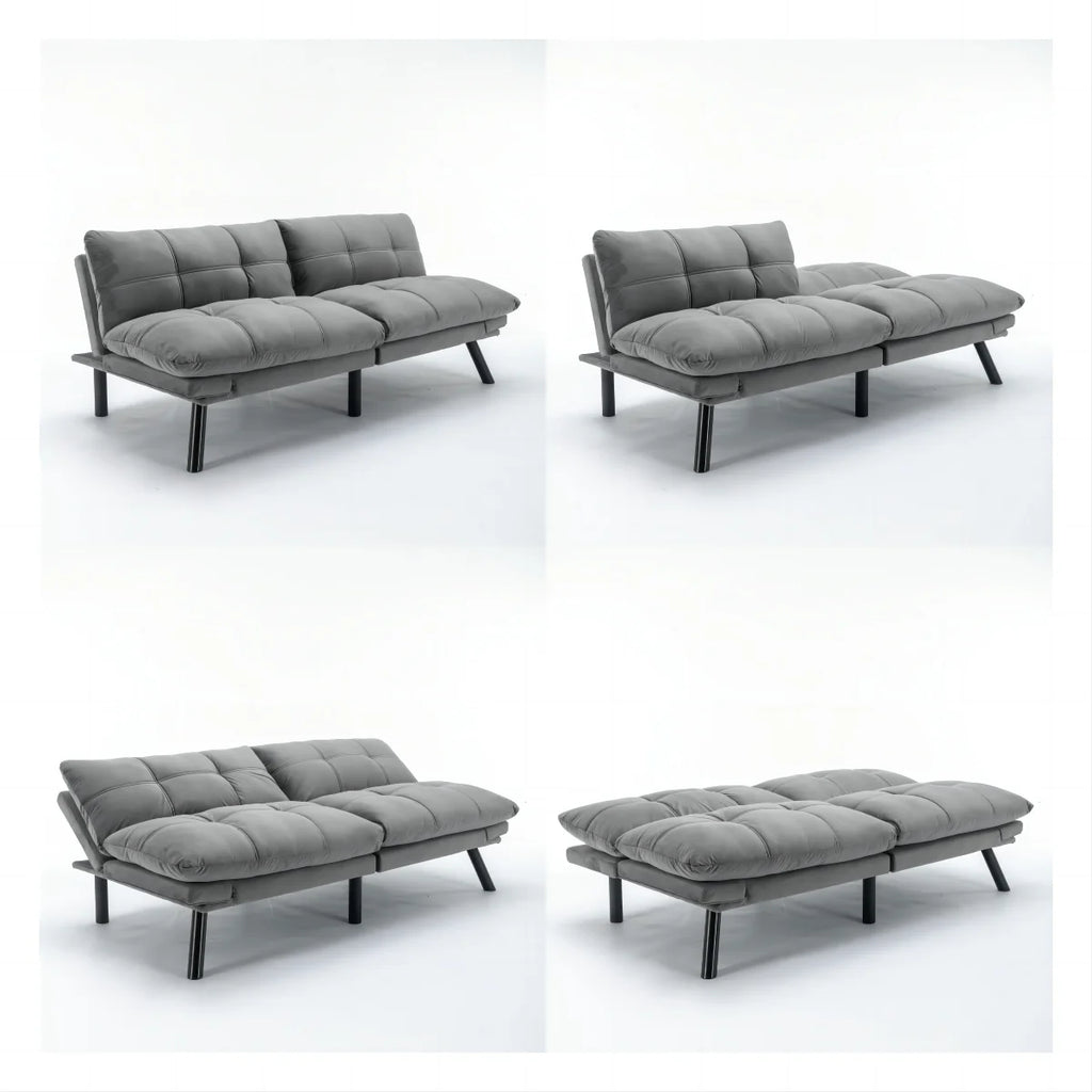 PAPROOS Convertible Sofa Bed, Folding Futon Sofa Bed, Upholstered Sofa Bed Couch, Loveseat Sleeper Sofa for Small Space, Apartment, Living Room, Cream