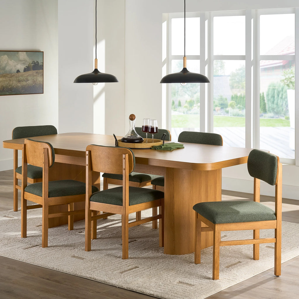Better Homes & Gardens Juliet Dining Chairs 2 Pack, Light Honey Finish and Olive Green