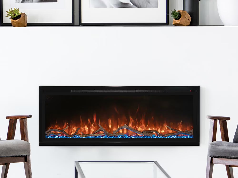 Modern Flames Spectrum Slimline Built-in/Wall Mounted Electric Fireplace, Sizes: 50"-100"