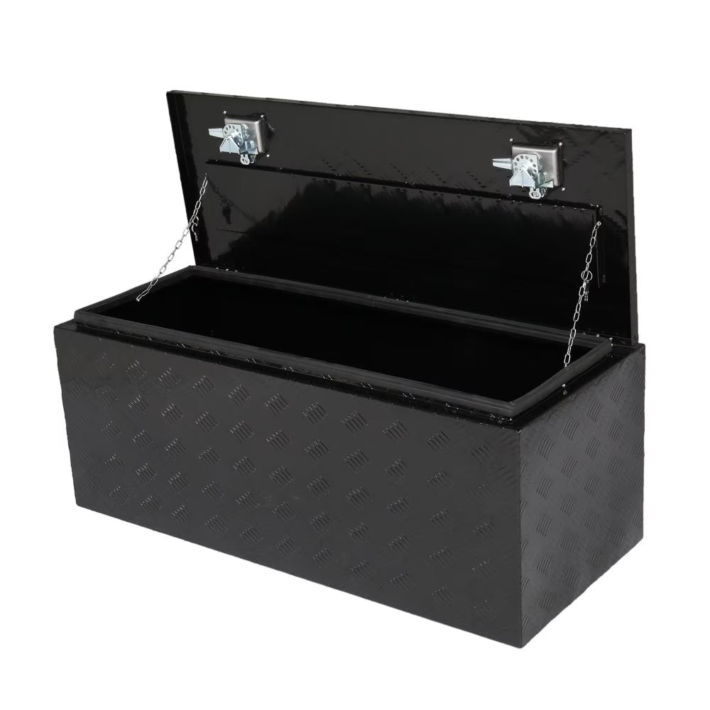 IVV Aluminum Truck Trailer Tool Box Pickup Underbody Truck Bed Storage Toolbox RV Trailer Organizer with T-Handle Latch Dual Lock Keys - Black, 42"L x 18"W x 17"H