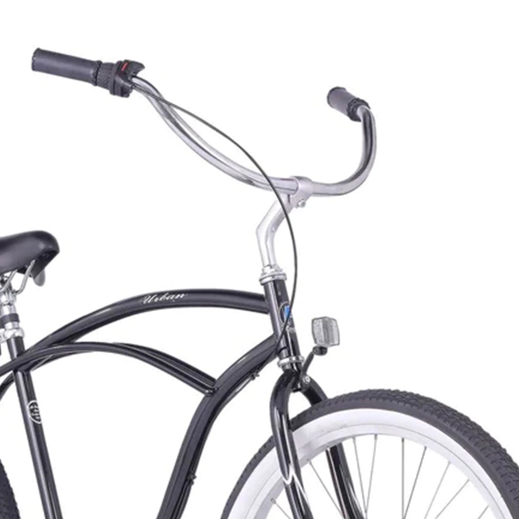 Firmstrong Urban Man 3-Speed Men's 26 Inch Beach Cruiser Riding Bike, Black