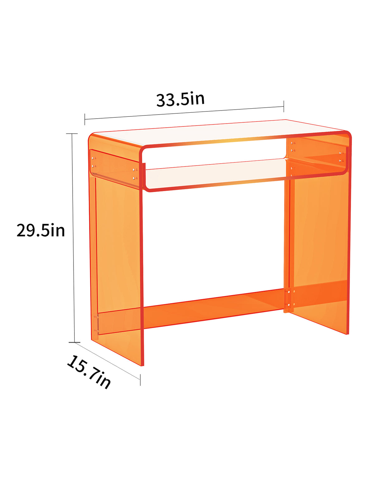 Solaround Acrylic Modern and Sleek Computer Office Desk, Clear