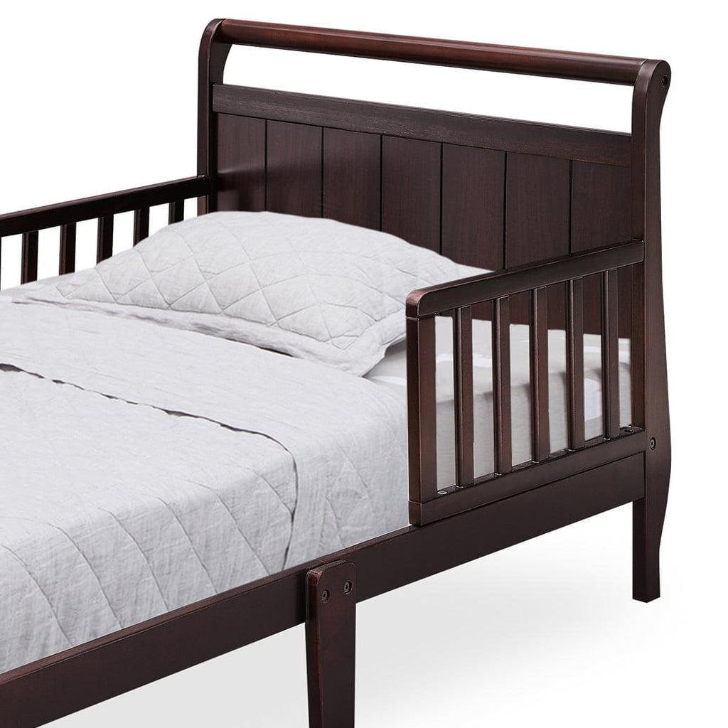 Delta Children Wood Sleigh Toddler Bed - Greenguard Gold Certified. Dark Chocolate