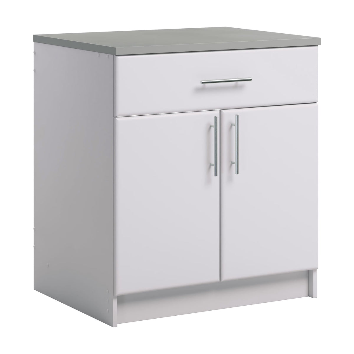 Prepac Elite 36" Tall Storage Cabinet with Doors and Shelves, Multipurpose Garage Cabinet with Large Drawer and Adjustable Shelf, Open Back Storage Furniture for Kitchen, Laundry Room, Garage, White