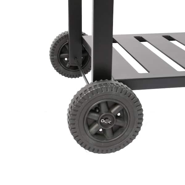 Charcoal Grill with 2 Side Table in Black Plus a Cover