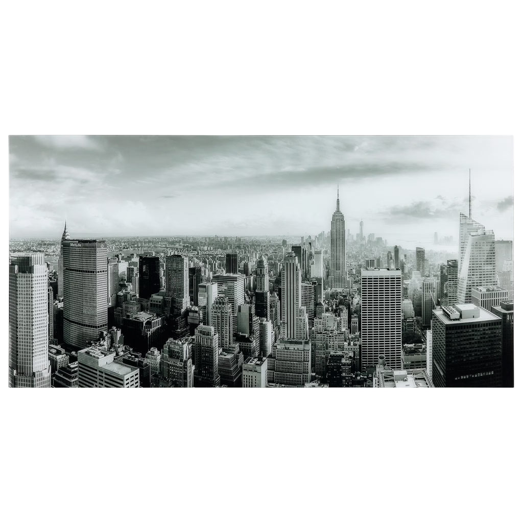 Empire Art Direct Blue Splash Frameless Free Floating Tempered Glass Panel Graphic Wall Art, 72" x 36", Ready to Hang