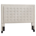 Weston Home Aurelia Square Button-Tufted Upholstered Queen Headboard, Beige