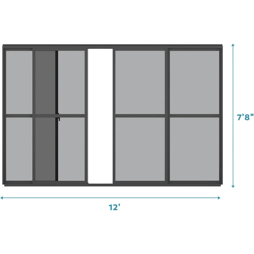 Mirador 111S Outdoor Pergola Aluminum Sliding Louver Door 13' Side, 4 Panels, Dark Grey(Not Pergola)