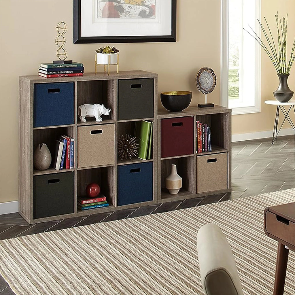 ClosetMaid 9 Cube Storage Shelf Bookshelf Organizer with Back Panel, Gray