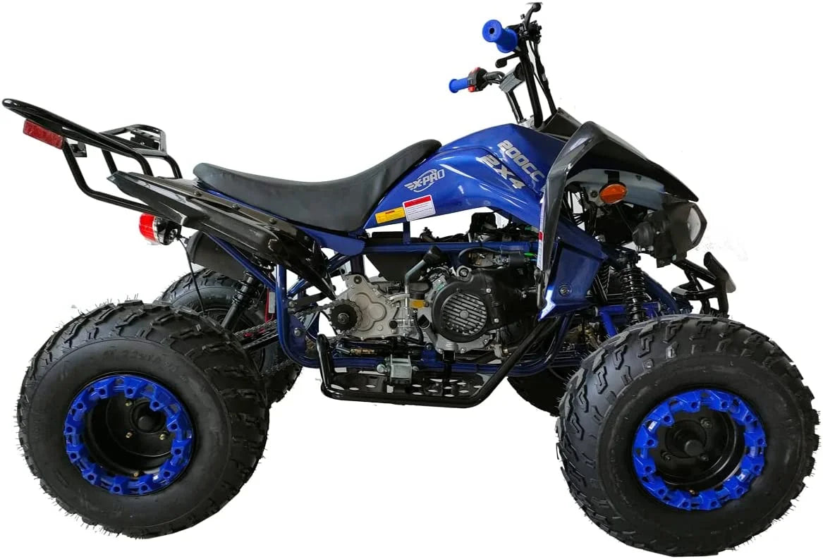 X-Pro Brand New 200cc Gas ATV, Automatic Transmission with Reverse LED Headlights Big 23"/22" Tires