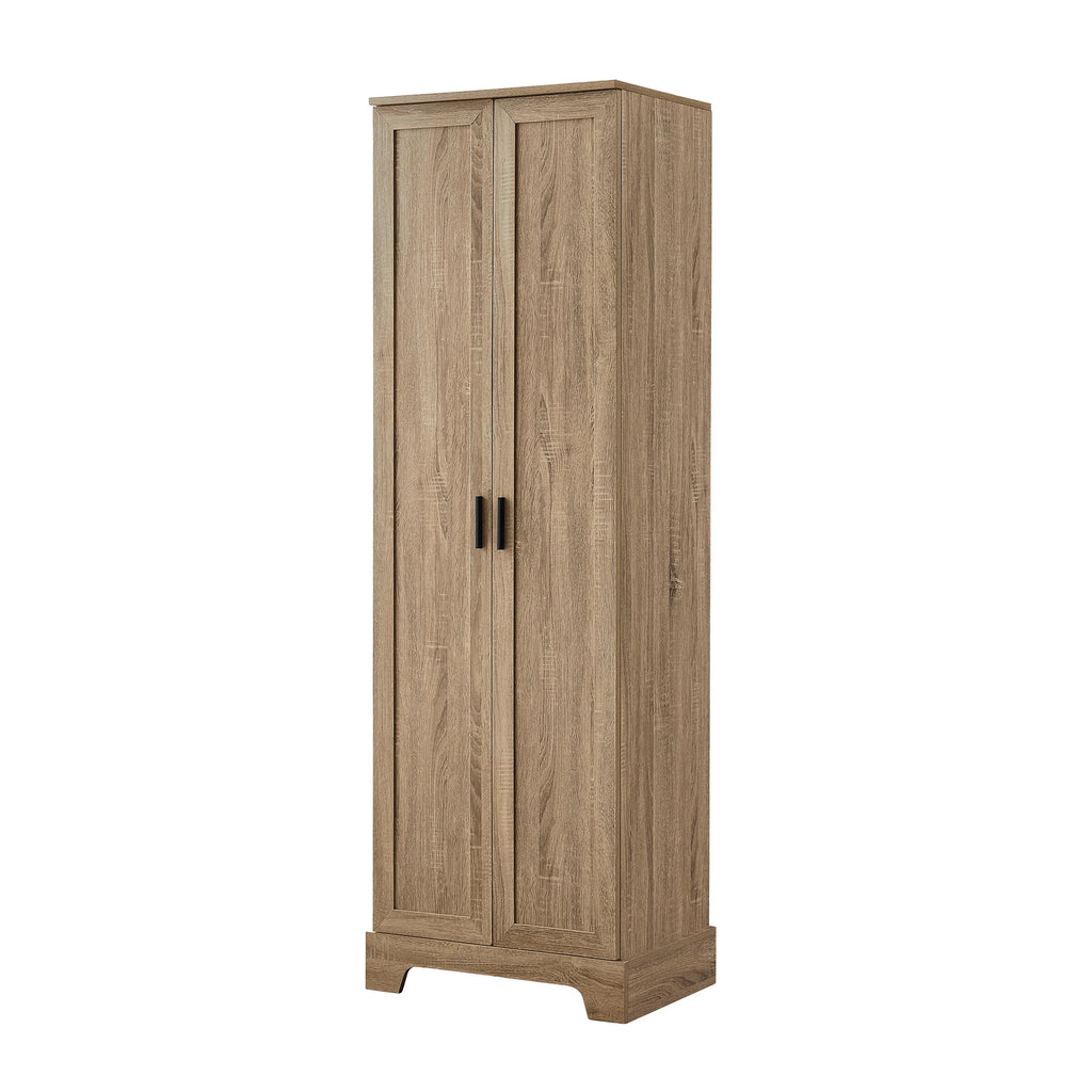 Urli Modern Double Door Storage Cabinet with Adjustable Shelves, Black