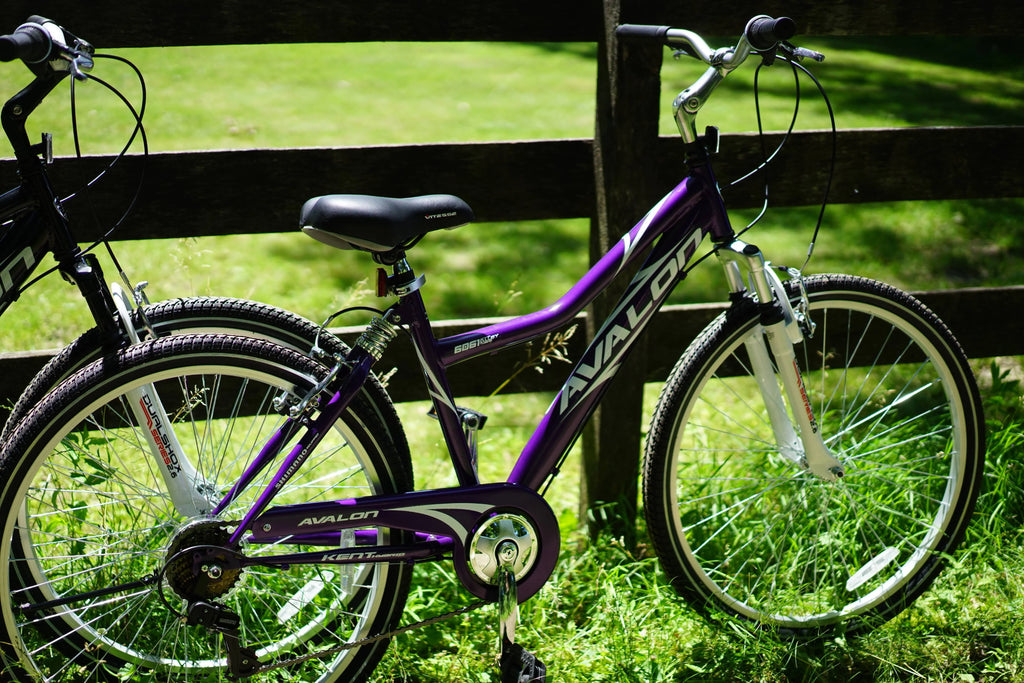 Kent Bicycle 26 In. Avalon Comfort Women's Full Suspension Hybrid Bike, Purple