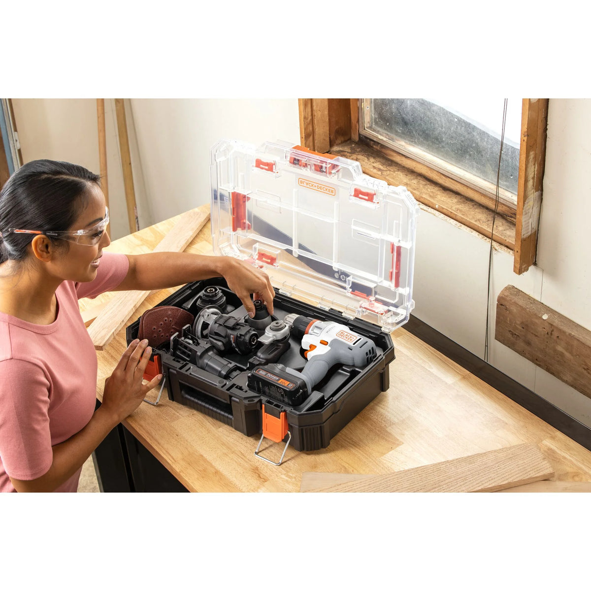 BLACK+DECKER 20V MAX* Matrix Cordless Combo Kit, 6-Tool, White And Orange, (BDCDMT1206KITWC)