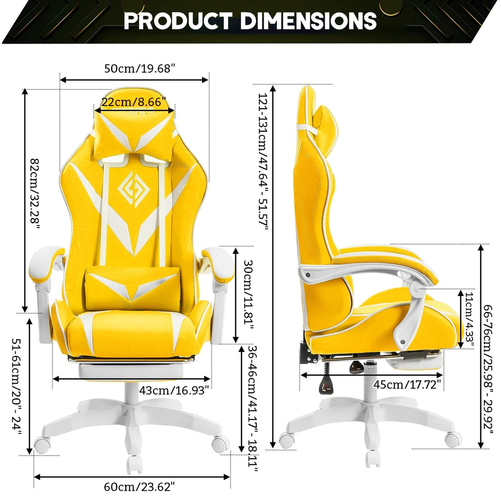 Gaming Chair with Massage Gamer Chair with 2D Armrests for Kids