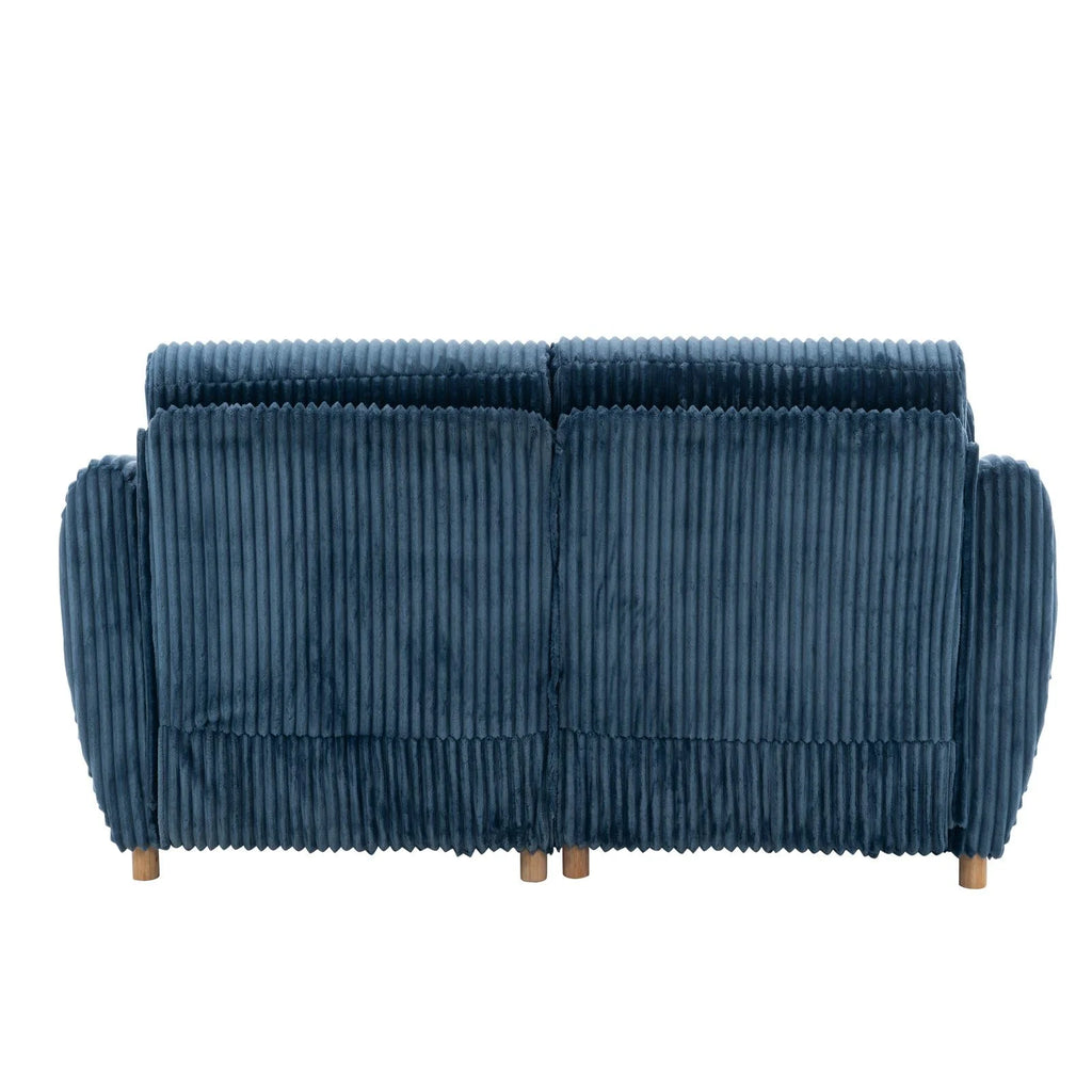 84" White Corduroy Loveseat Sofa, Modern Sectional Couch for Living Room, Apartment, Bedroom & Home Office, Solid Wood Frame, Comfortable Upholstered Seat