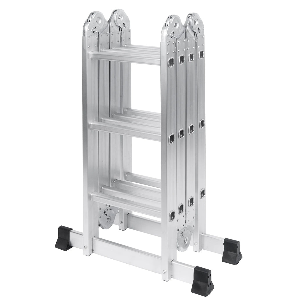 BETISEF 12.5ft 7 in 1 Multi-Purpose Ladder, Folding Aluminium Extension Ladder w/Anti-Slip Feet, EN 131 Standard 330LB Capacity