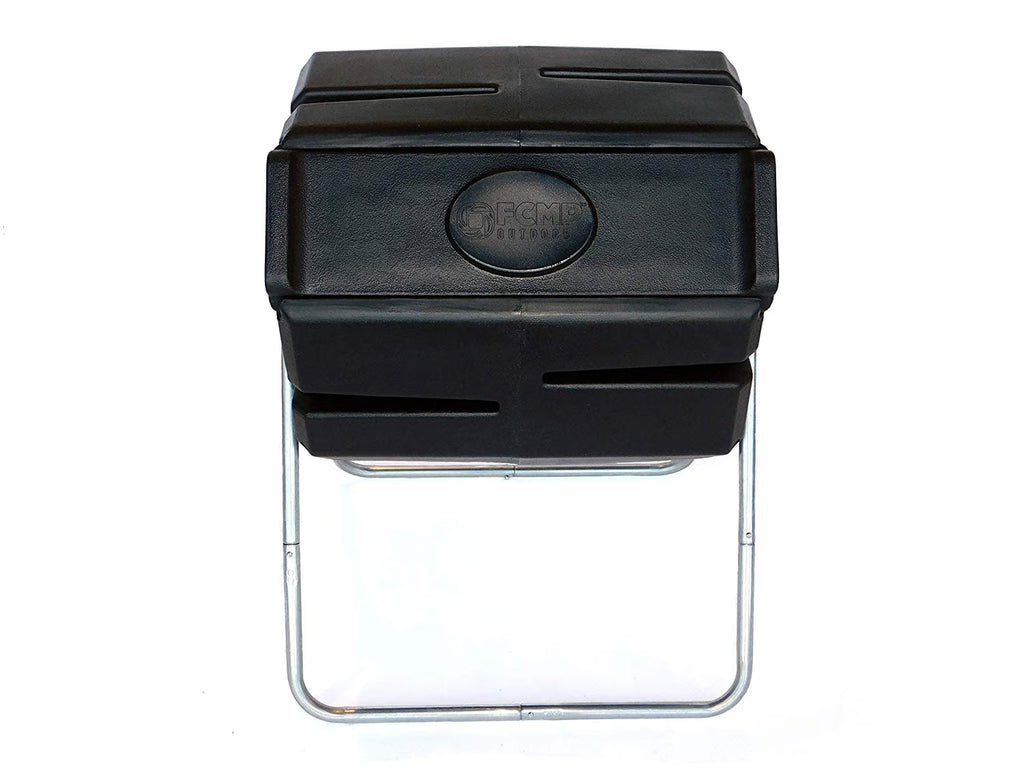 FCMP Outdoor 37 Gallon Single Chamber Roto Tumbling Compost Bin, Black