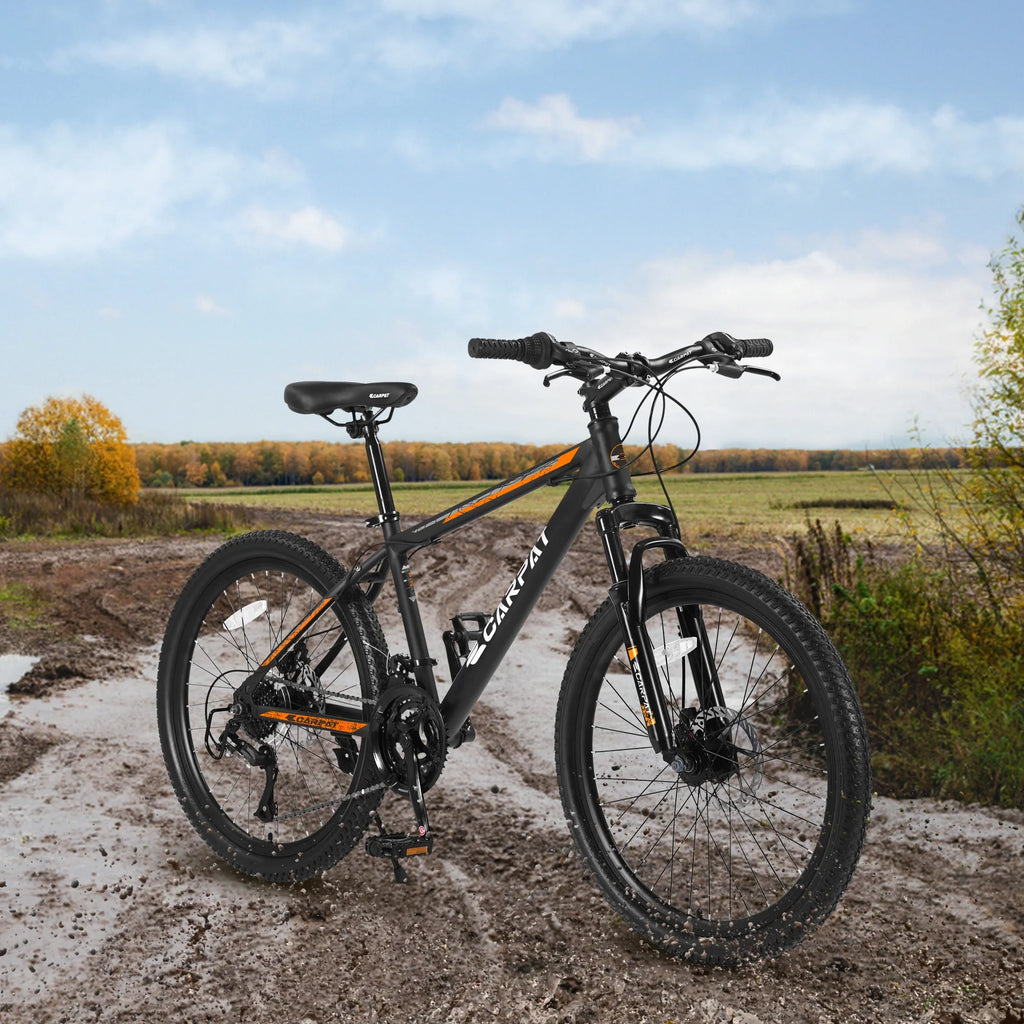 26 Inch Mountain Bike, Shimano 21 Speeds w/Mechanical Disc Brakes, High-Carbon Steel Frame, Suspension MTB Bikes Mountain Bicycle for Adult & Teenagers