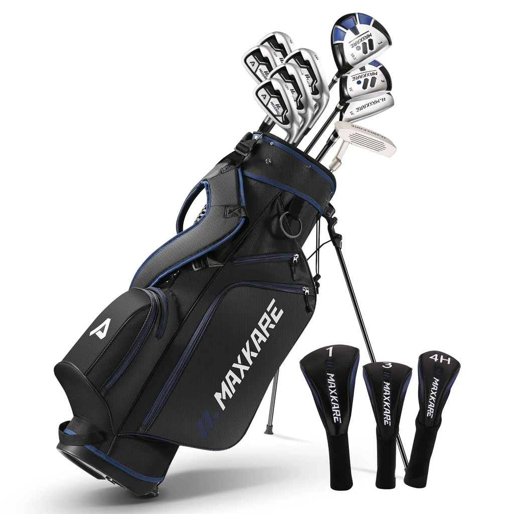 MaxKare Complete Golf Clubs Set Golf Men's Regular 13-Piece Complete Set Includes Driver, Fairway Wood, Hybrids, 6-9 Irons, PW, Putter, Stand Bag, 3 Head Covers - Right Hand