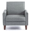 SYNGAR Accent Chair for Living Room, Bedroom Comfy Reading Armchair, Mid Century Modern Arm Chair Soft Linen Upholstered Cozy Side Single Sofa Chair Nailhead Trim Decor Relaxing Seating, Beige