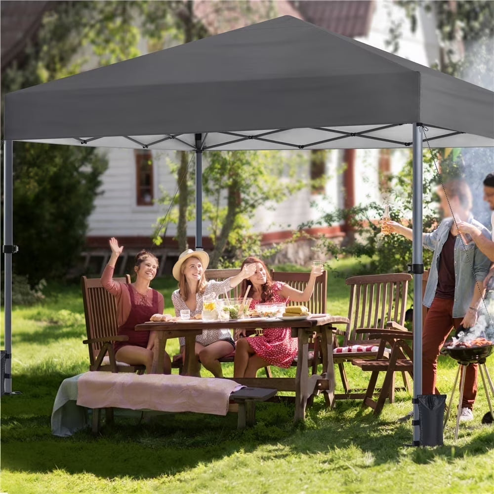 Topeakmart 12x12ft Commercial Pop-up Canopy Tent with Adjustable Height for Outdoor, White