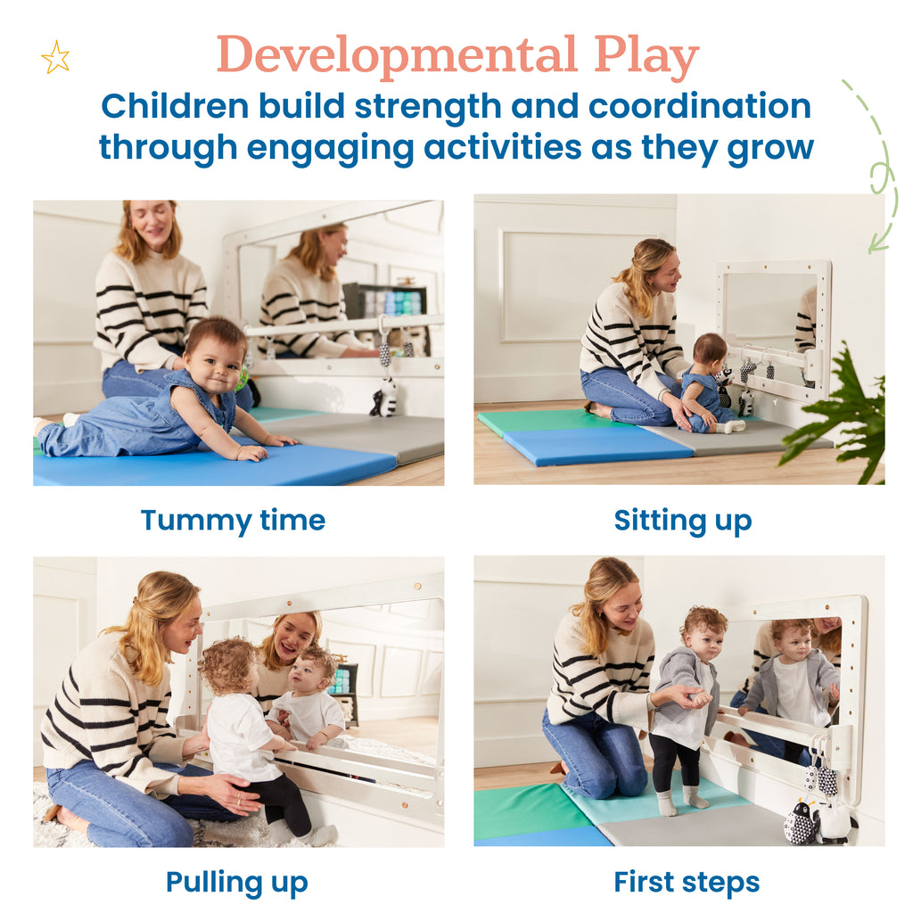 ECR4Kids Wall-Mounted Coordination Mirror, Natural