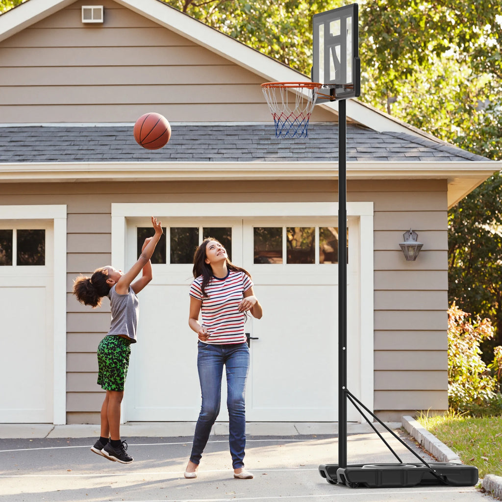 Edx 6.1ft-10ft Adjustable Height 44" Shatterproof Outdoor Portable Basketball System (Adult)