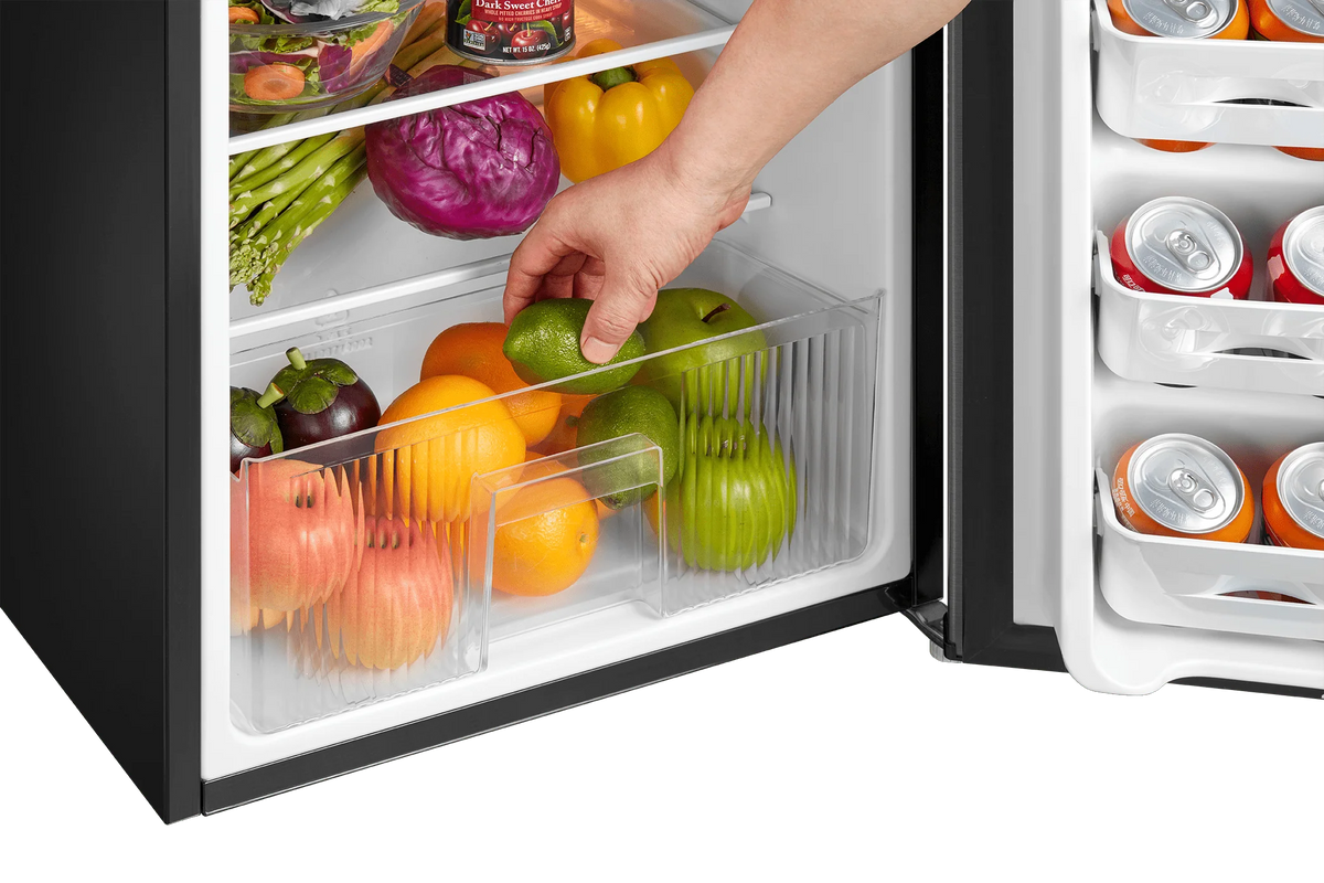 Arctic King 3.2 Cu ft Two Door Mini Fridge with Freezer, Stainless Steel, E-Star, ARM32D5ASL