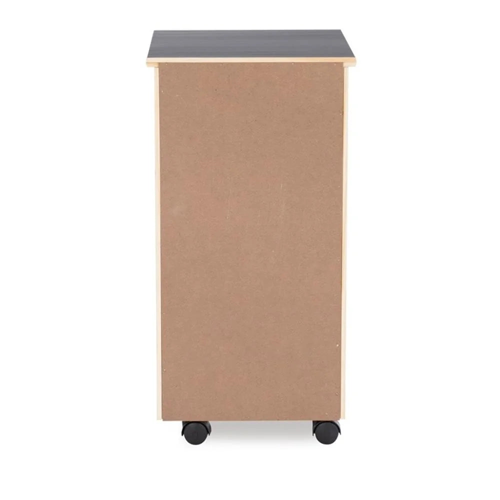 Riverbay Furniture Six Drawer Wood Rolling Storage Cart in Brown
