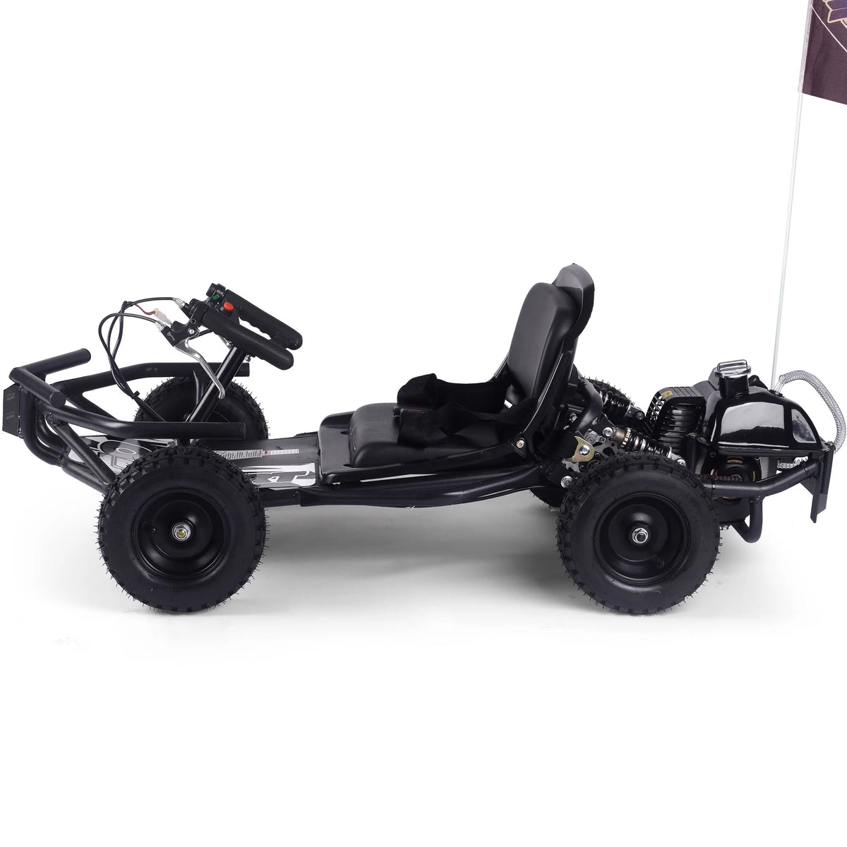 SAY YEAH Gas Go Kart,Sturdy Steel Frame Go Kart for Kids 8+,20mph Top Speed,185lbs Max,Black