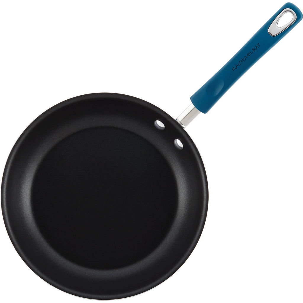 Rachael Ray 15-Piece Nonstick Pots and Pans Set/Cookware Set, Marine Blue
