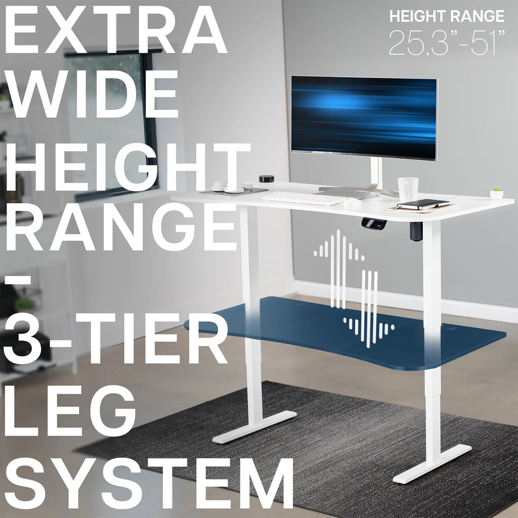 VIVO Reclaimed Wood / Black 63�?x 32�?Electric Height Adjustable Stand Up Desk