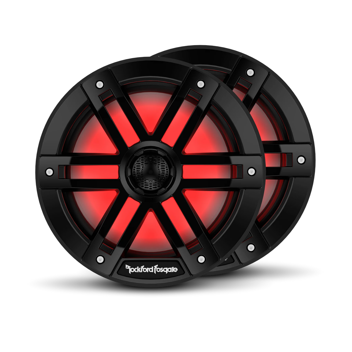 Rockford Fosgate M1-8B Color Optix 8�� 2-Way Coaxial Multicolor LED Lighted Marine Speakers - Black (Pair)