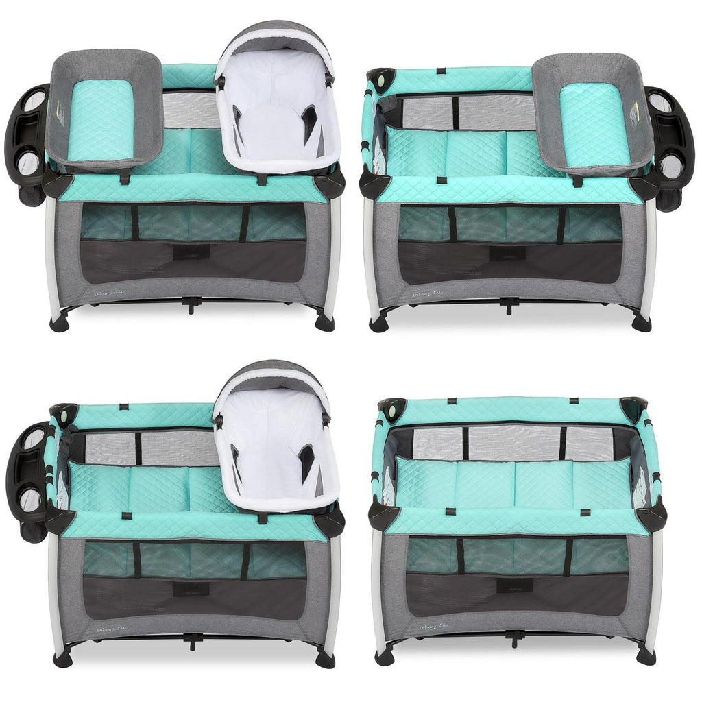 Dream On Me Princeton Deluxe Nap N Pack 3-in-1 Convertible Playard. Changer and Bassinet in Mint