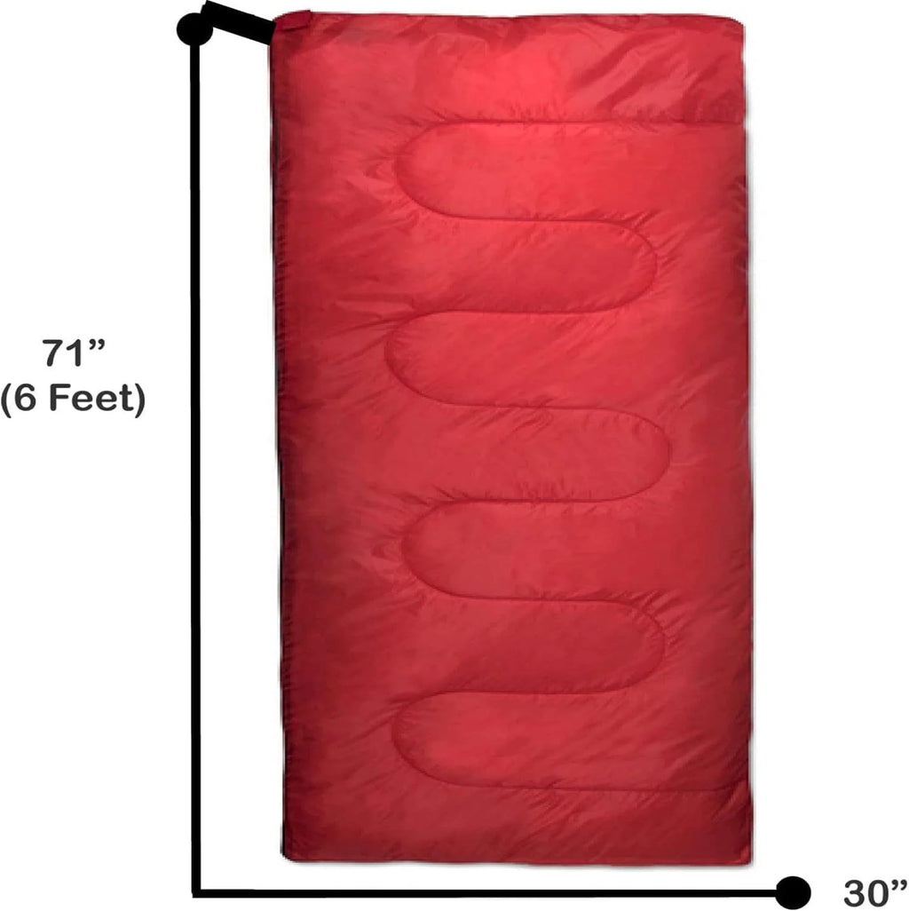 10 Pack Bulk Wholesale of Cold Weather Envelope Sleeping Bags for Adults, Kids, Homeless, Camping, Indoors, Outdoors - 10 Count Sleeping Bags in Black, Navy Blue, Forest Green, Red - 71"L x 30"W