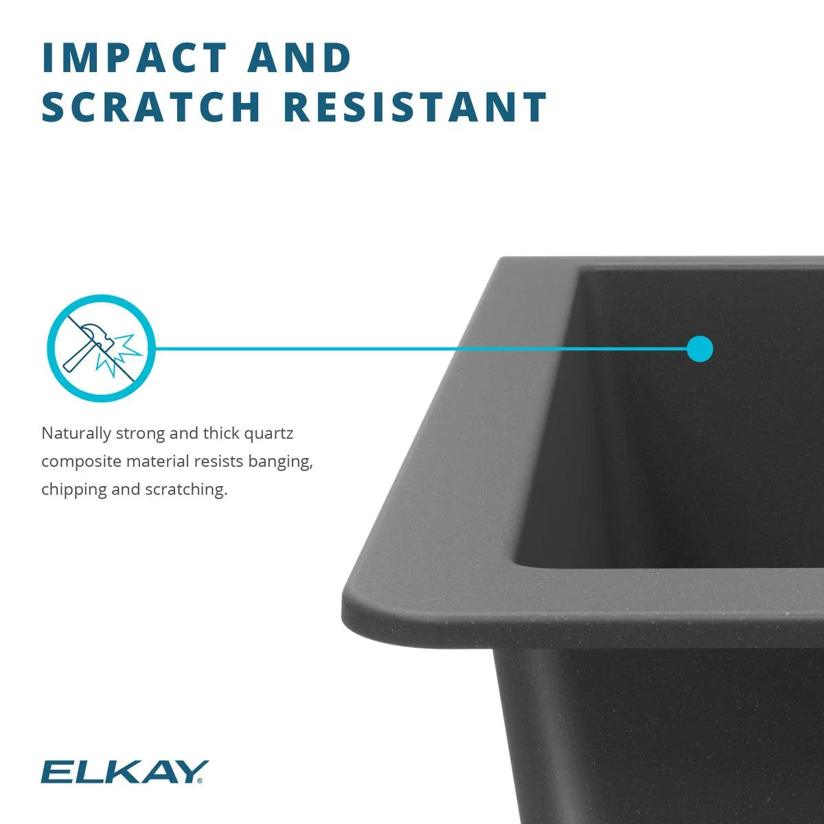 Elkay Quartz Classic 25" x 18-1/2" x 11-13/16", Undermount Laundry Sink with Perfect Drain, White