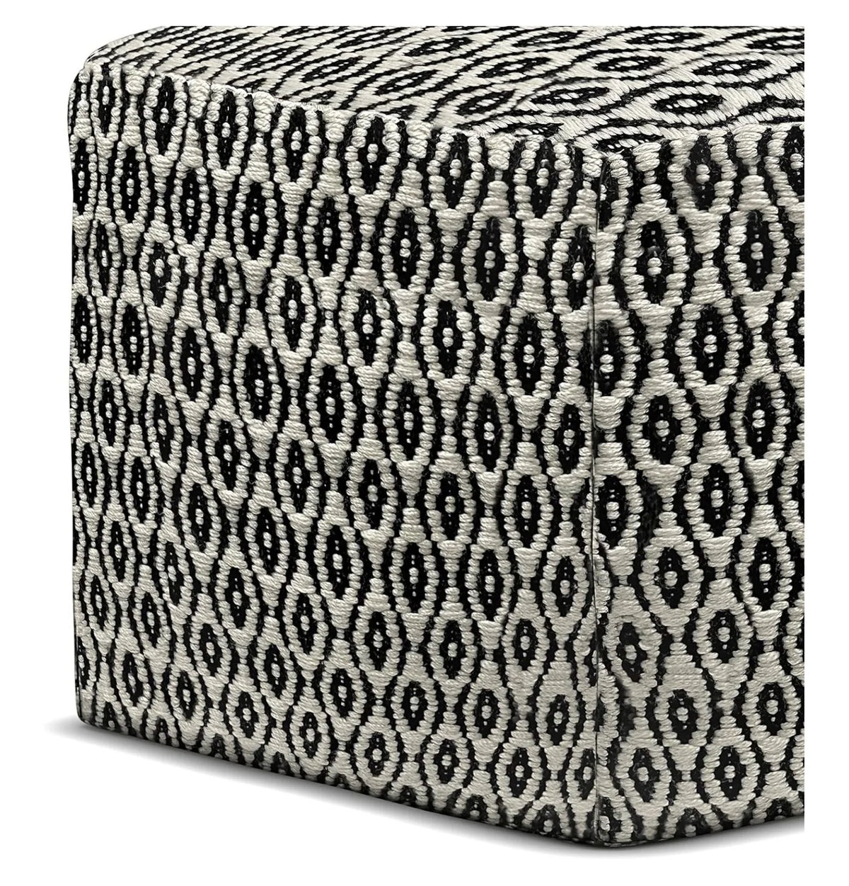 Exlonjet Margo 20 Inch Boho Round Pouf in Multi Color Braided Jute, For the Living Room, Bedroom and