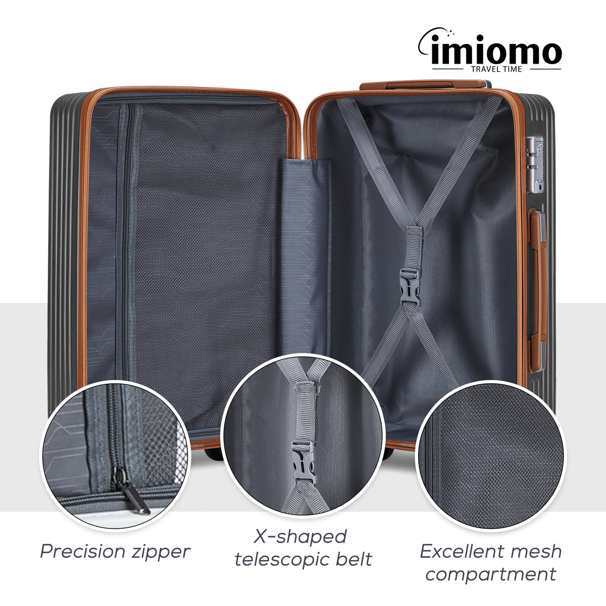 imiono Luggage Set 3-Piece Expandable Lightweight Hard Luggage Set with Swivel Wheels and TSA Lock