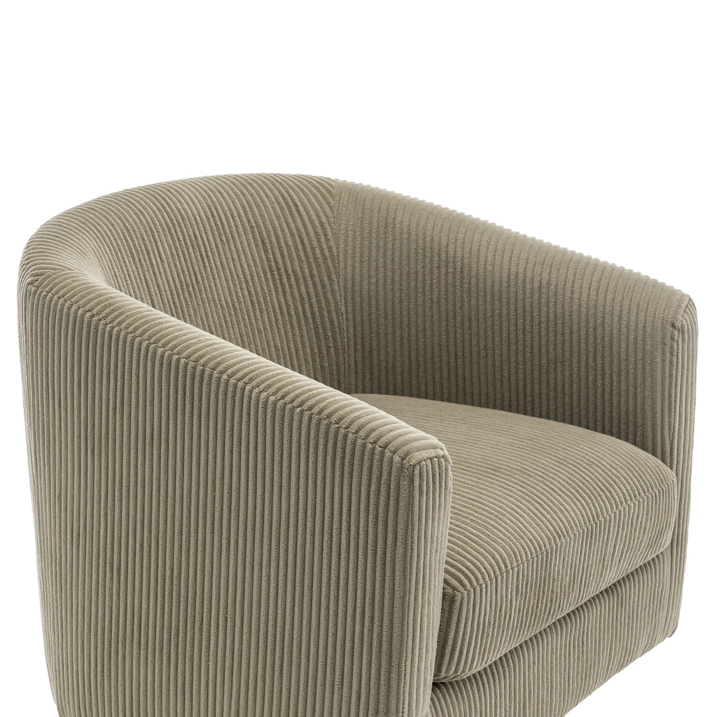 DREAMSIDEA Swivel Barrel Accent Chair for Living Room, Modern Upholstered Round Club Armchair-Cream