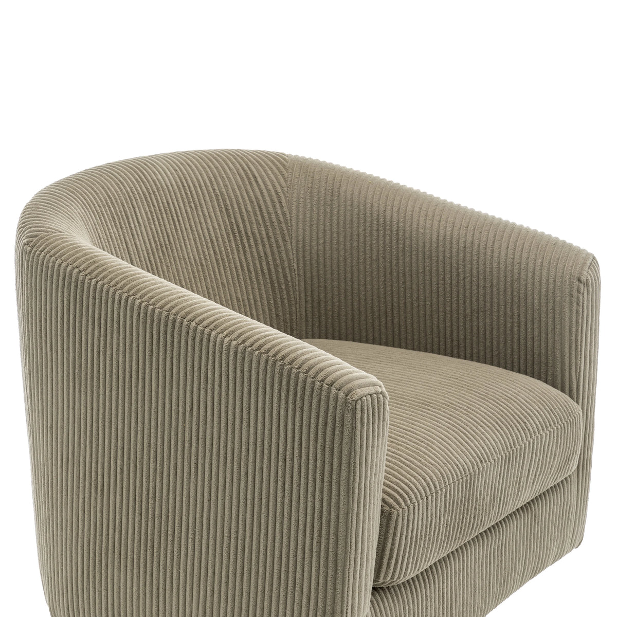 DREAMSIDEA Swivel Barrel Accent Chair for Living Room, Modern Upholstered Round Club Armchair-Cream