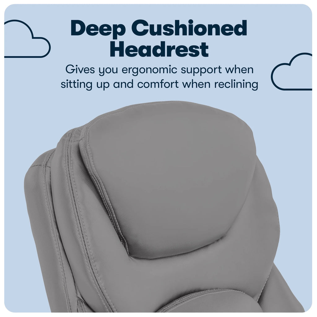 Serta Back in Motion Technology Fabric Executive Office Chair, Light Gray