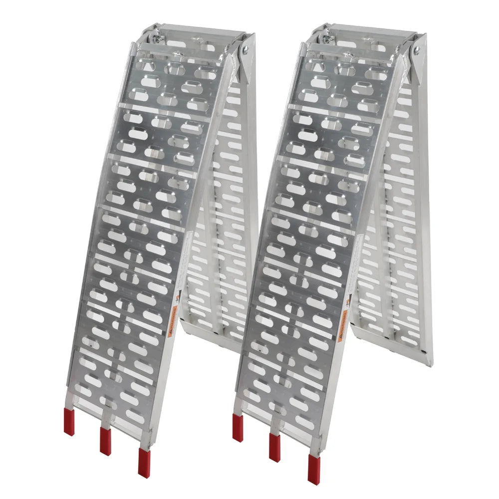 UBesGoo Pair 7.5' Aluminum Lawnmower ATV Motorcycle Truck Loading Ramp 1500lb Capacity