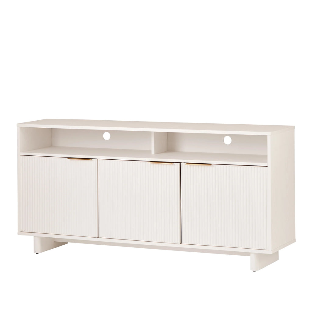Better Homes & Gardens Lillian Fluted TV Stand for TVs up to 70", Natural Pine Finish