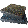 Rubber-Cal "Eco-Safety" Interlocking Playground Tiles - 3 x 19.5 x 19.5 Inch - 40 Pack - 111 Square Feet Coverage - Blue/White Speckled