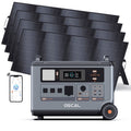 OSCAL P6000 Solar Generator with 4��400W Solar Panels, 6000W 120V/240V Dual Voltage Power Station, 3600Wh LiFePO4 Battery (Expandable to 57.6kWh), 2200W Fast Charging, Home Backup & RV Use